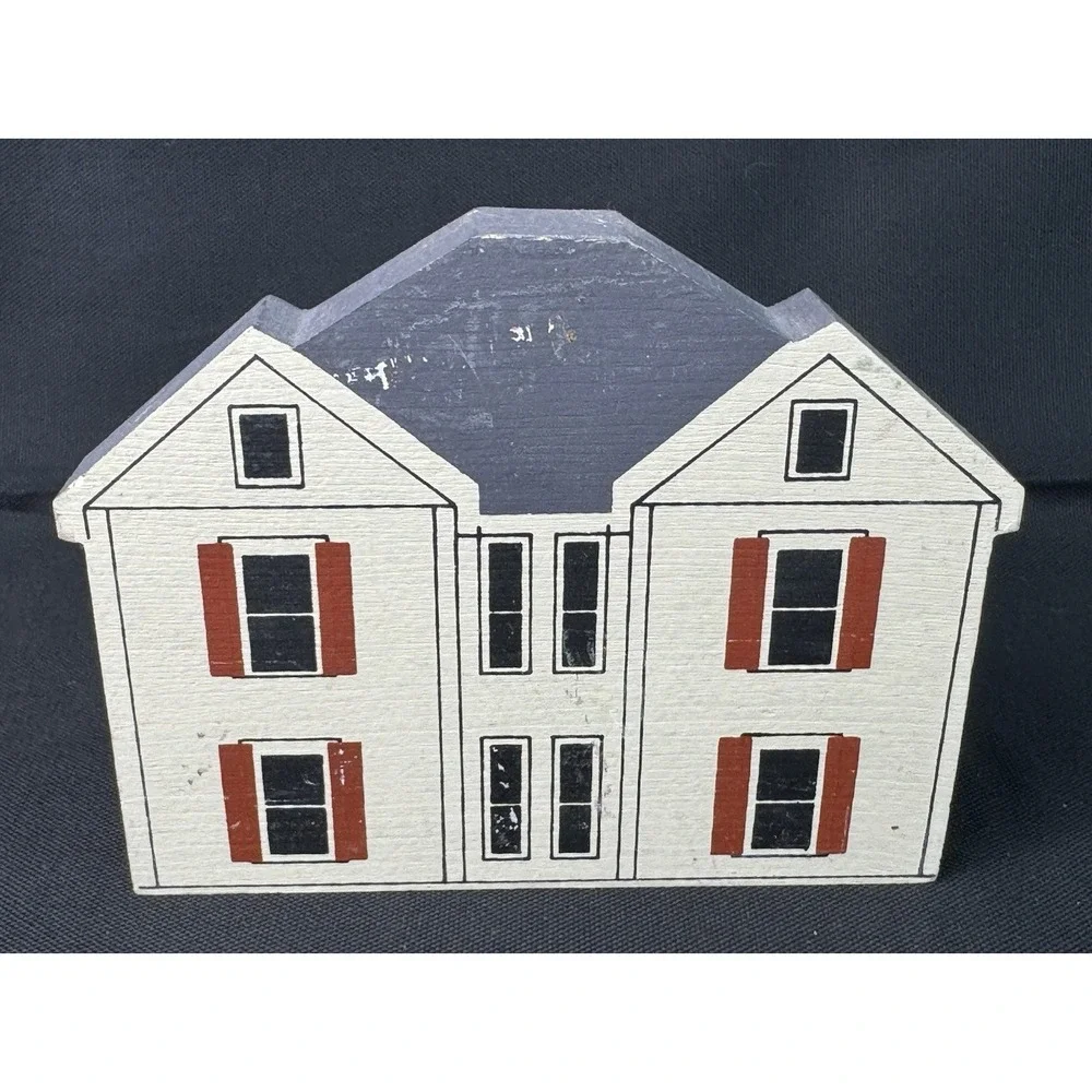 VTG 1986 Cat's Meow Village Wooden Keepsake The Canal Company Roscoe Village